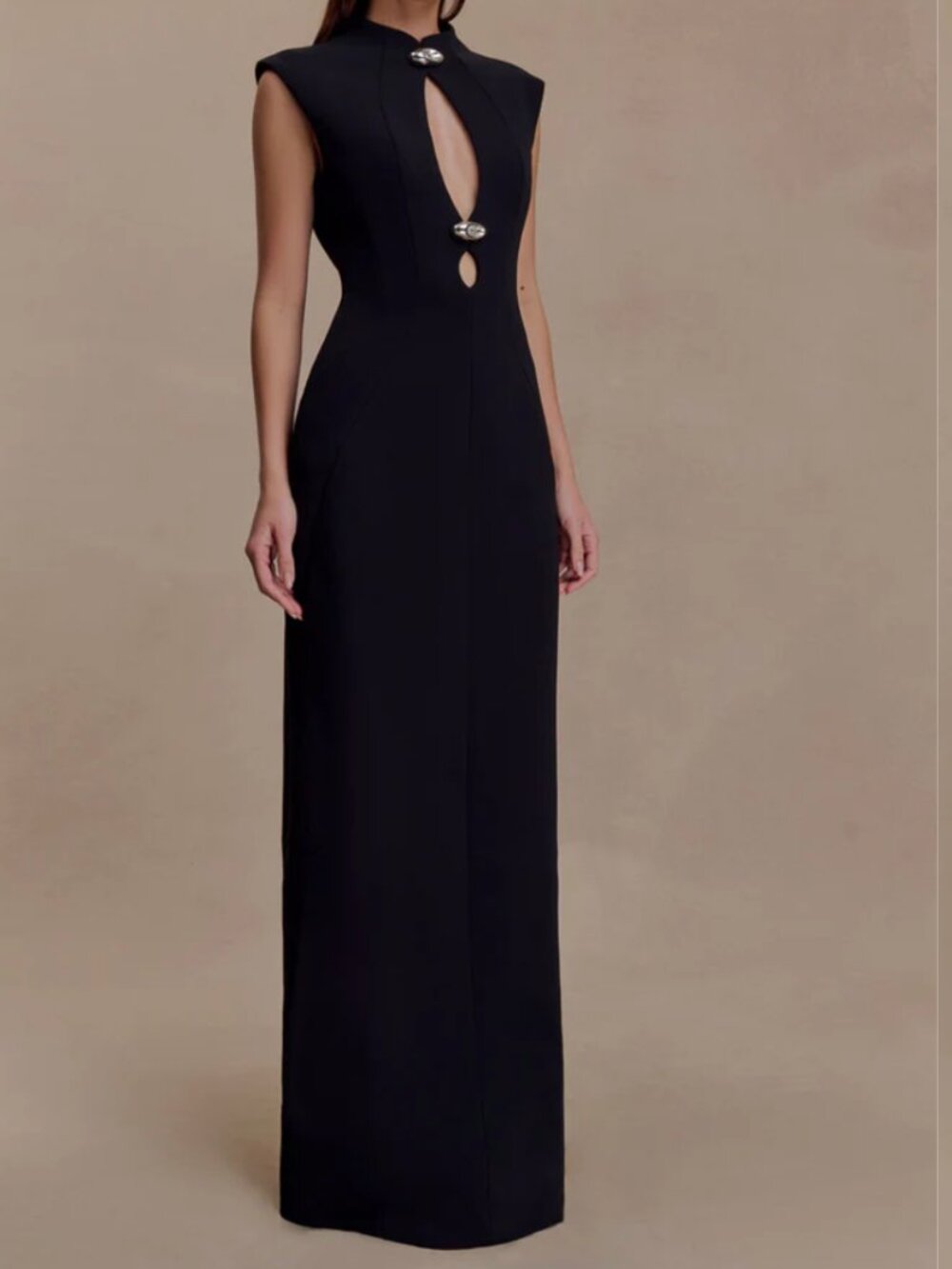 Meshki Michelle Cut Out Maxi Dress Black Size  NWT Bodycon